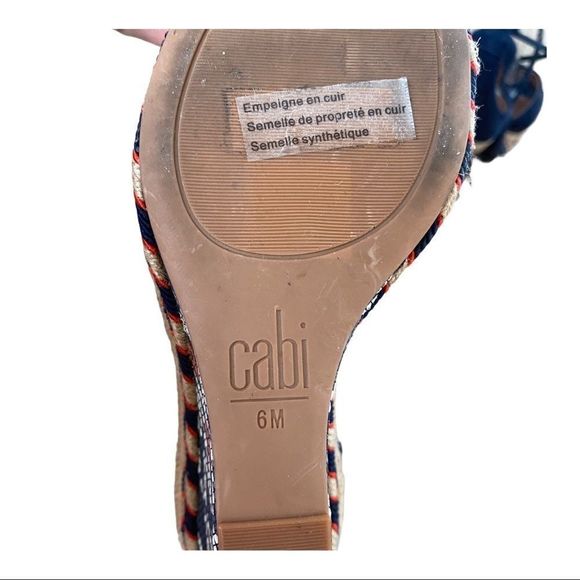 Cabi Women's Isla Wedge sandal Blue suede 6 EUC - Picture 6 of 6